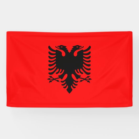 vlag van Albanië Spandoek (Horizontaal)