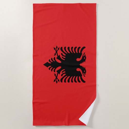 Vlag van Albanië Strandlaken (Voorkant)