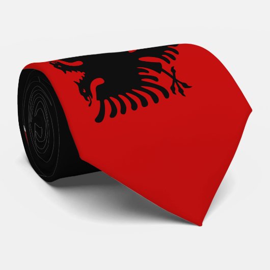 vlag van Albanië Stropdas (Opgerold)