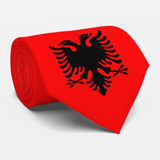 vlag van Albanië Stropdas (Opgerold)