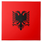vlag van Albanië Tegeltje (Voorkant)