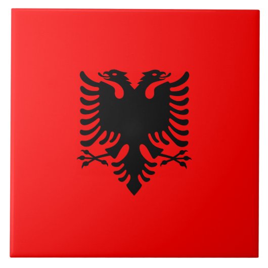 vlag van Albanië Tegeltje (Voorkant)