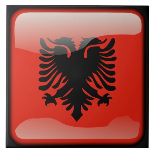vlag van Albanië Tegeltje (Voorkant)