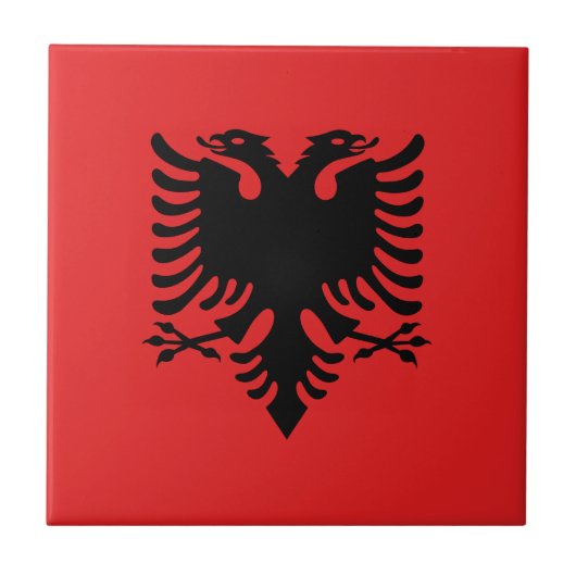 vlag van Albanië Tegeltje (Voorkant)