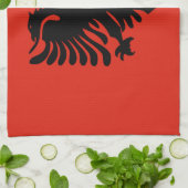 vlag van Albanië Theedoek (Gevouwen)
