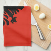 vlag van Albanië Theedoek (Quarter Fold)