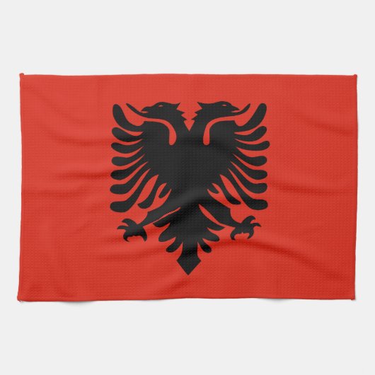 vlag van Albanië Theedoek (Horizontaal)