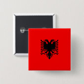 vlag van Albanië Vierkante Button 5,1 Cm (Voorkant /achterkant)