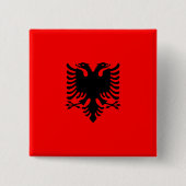 vlag van Albanië Vierkante Button 5,1 Cm (Voorkant)