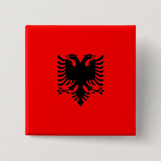 vlag van Albanië Vierkante Button 5,1 Cm (Voorkant)