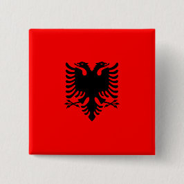 vlag van Albanië Vierkante Button 5,1 Cm