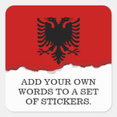 vlag van Albanië Vierkante Sticker (Voorkant)