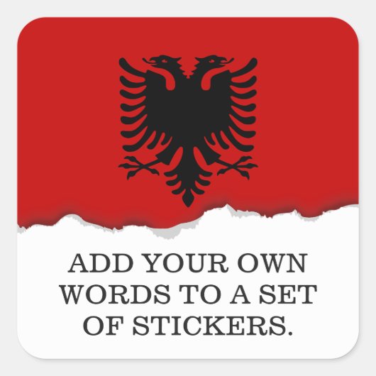 vlag van Albanië Vierkante Sticker (Voorkant)