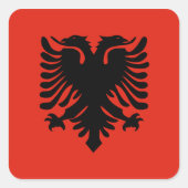 vlag van Albanië Vierkante Sticker (Voorkant)