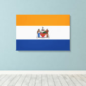 Vlag van Albany (New York) Canvas Afdruk (Insitu (Houten vloer))