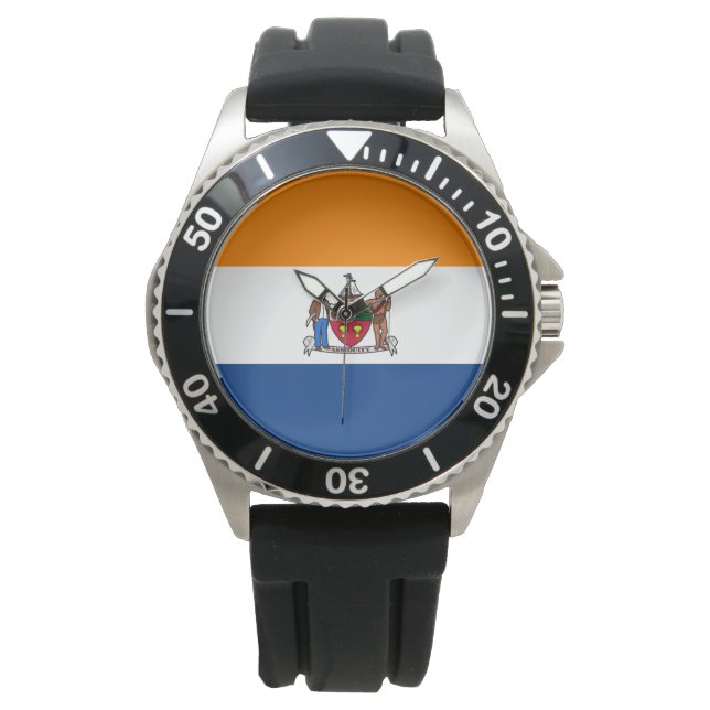 Vlag van Albany (New York) Horloge (Voorkant)