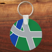 Vlag van Albany, Oregon Sleutelhanger (Voorkant)