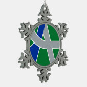 Vlag van Albany, Oregon Tin Sneeuwvlok Ornament (Links)