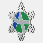 Vlag van Albany, Oregon Tin Sneeuwvlok Ornament (Rechts)