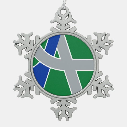 Vlag van Albany, Oregon Tin Sneeuwvlok Ornament (Voorkant)