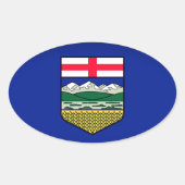 Vlag van Alberta - CANADA Ovale Sticker (Voorkant)