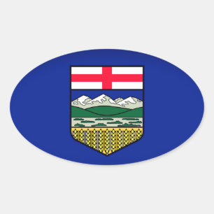 Vlag van Alberta - CANADA Ovale Sticker