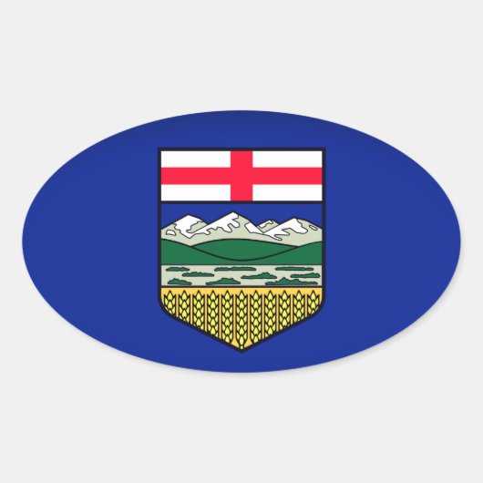 Vlag van Alberta - CANADA Ovale Sticker (Voorkant)