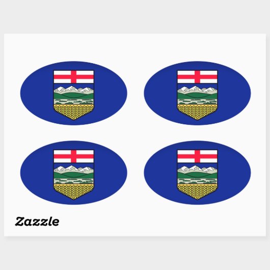 Vlag van Alberta - CANADA Ovale Sticker (Vel)