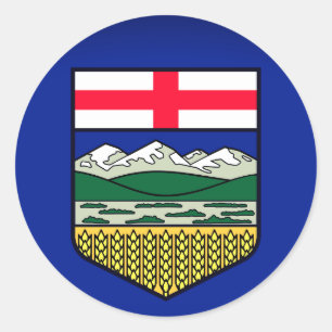 Vlag van Alberta - CANADA Ronde Sticker
