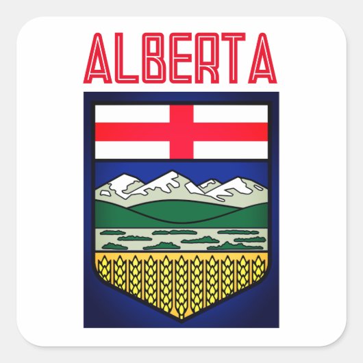 Vlag van Alberta - CANADA Vierkante Sticker (Voorkant)