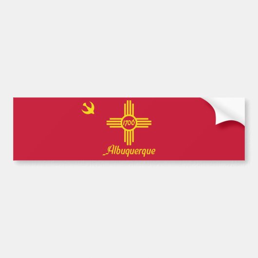 Vlag van Albuquerque (New Mexico) Bumpersticker (Voorkant)