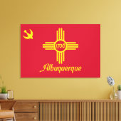 Vlag van Albuquerque (New Mexico) Canvas Afdruk (Insitu (Woonkamer))