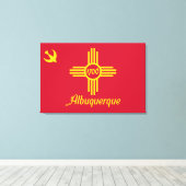 Vlag van Albuquerque (New Mexico) Canvas Afdruk (Insitu (Houten vloer))
