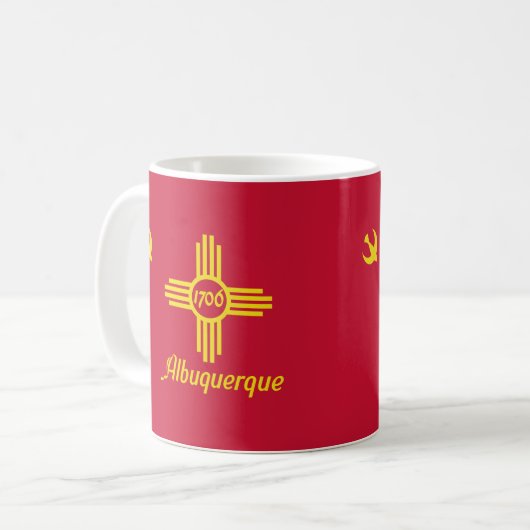 Vlag van Albuquerque, New Mexico Coffee Mok (Voorkant links)
