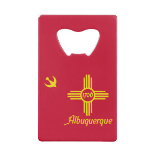 Vlag van Albuquerque, New Mexico Credit Card Fleso Creditkaart Flessenopener