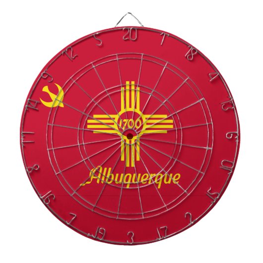 Vlag van Albuquerque, New Mexico Dart Board Dartbord (Voorkant)