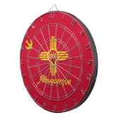 Vlag van Albuquerque, New Mexico Dart Board Dartbord (Voorkant Rechts)