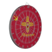 Vlag van Albuquerque, New Mexico Dart Board Dartbord (Voorkant Links)
