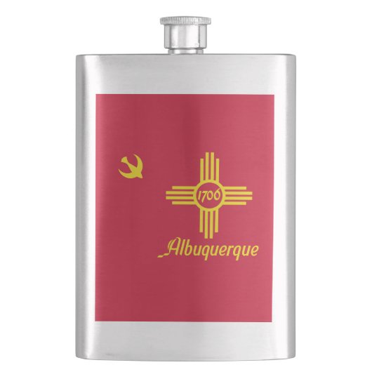 Vlag van Albuquerque, New Mexico Flask Flacon (Voorkant)