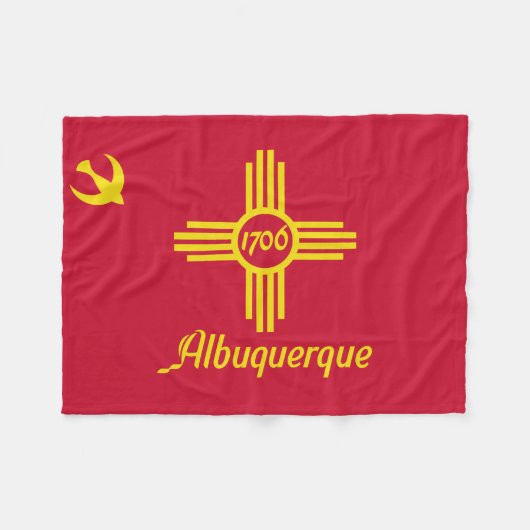 Vlag van Albuquerque, New Mexico Fleece Blanket (Voorkant (Horizontaal))