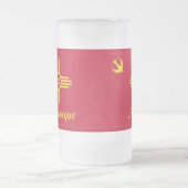 Vlag van Albuquerque, New Mexico Frosted Glass Bee Matglas Bierpul (Center)