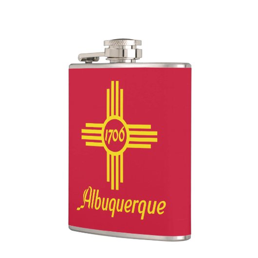 Vlag van Albuquerque, New Mexico Hip Flask Heupfles (Links)