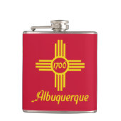 Vlag van Albuquerque, New Mexico Hip Flask Heupfles (Voorkant)