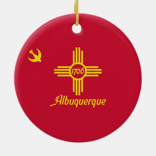 Vlag van Albuquerque (New Mexico) Keramisch Ornament (Achterkant)