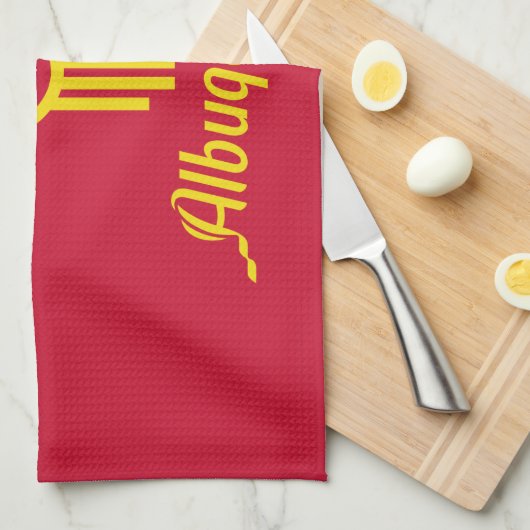 Vlag van Albuquerque, New Mexico Kitchen Towel Theedoek (Quarter Fold)