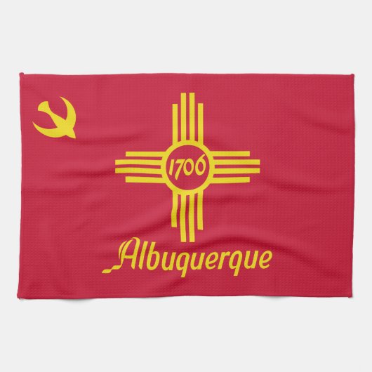 Vlag van Albuquerque, New Mexico Kitchen Towel Theedoek (Horizontaal)