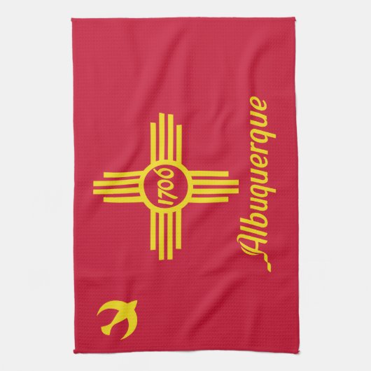 Vlag van Albuquerque, New Mexico Kitchen Towel Theedoek (Verticaal)