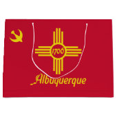 Vlag van Albuquerque, New Mexico Large Gift Bag Groot Cadeauzakje (Voorkant)