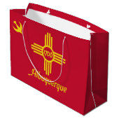 Vlag van Albuquerque, New Mexico Large Gift Bag Groot Cadeauzakje (Achterkant Gekanteld)
