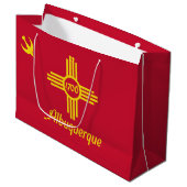 Vlag van Albuquerque, New Mexico Large Gift Bag Groot Cadeauzakje (Voorkant Gekanteld)